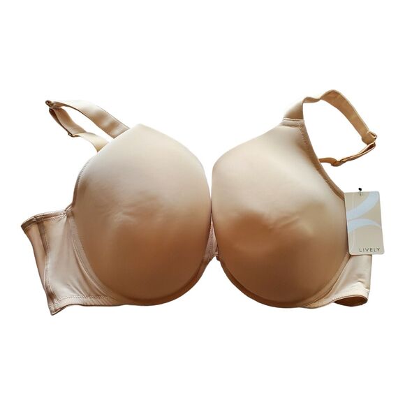 LIVELY 44D Bra Toasted Almond Beige Underwire Wide Strap Style 55001 NEW NWT - Picture 1 of 11